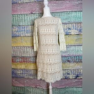 DB Established 1962 White/Nude Boho Dress Sz 4